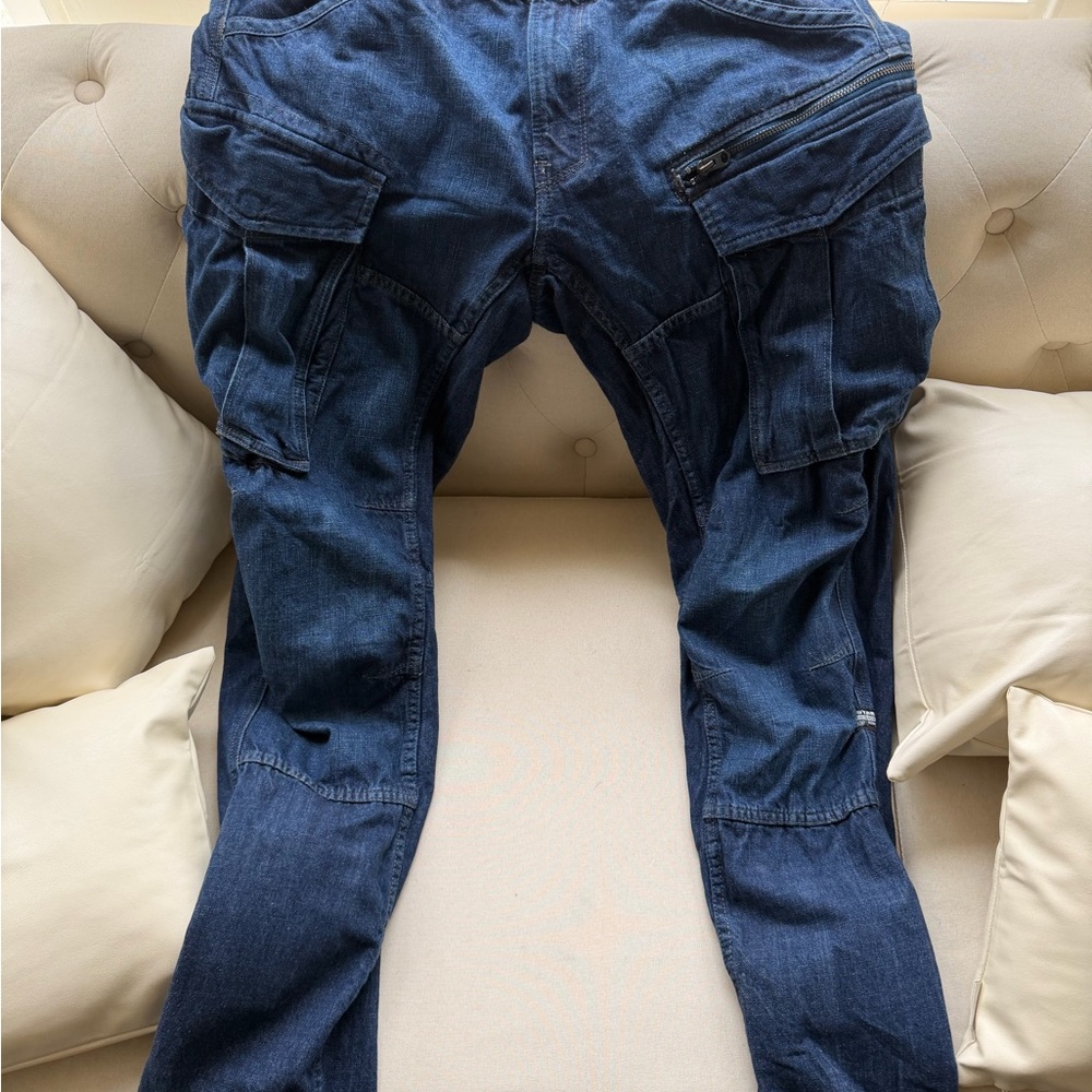 G-Star Men's Dark Blue Slim Cargo Jeans